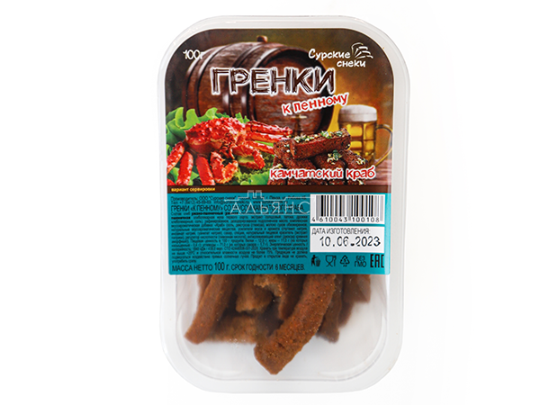 Сурские гренки Камчатский краб (100 гр) в Междуреченске